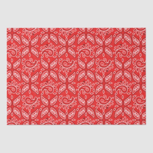 Papier Mousseline Papier de tissu motif Red Country Paisley (Recto)