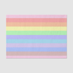 Papier Mousseline Papier de tissu Pastel Rainbow Stripes