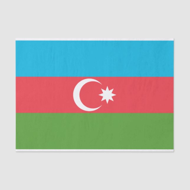 Papier Mousseline Papier de tissu patriotique avec drapeau d'Azerbaï (Recto)