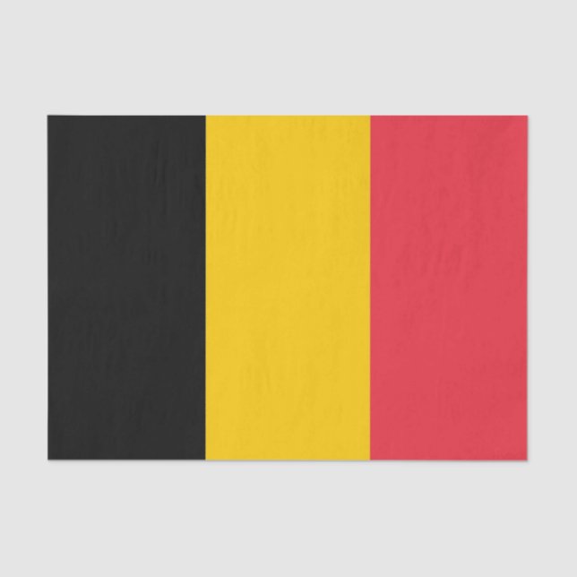 Papier Mousseline Papier de tissu patriotique avec drapeau de Belgiq (Recto)