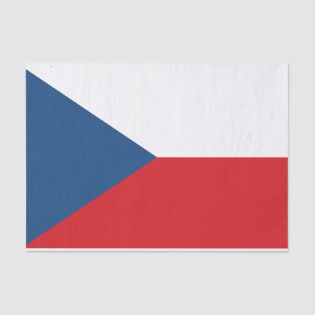 Papier Mousseline Papier de tissu patriotique avec drapeau de Czechi (Recto)