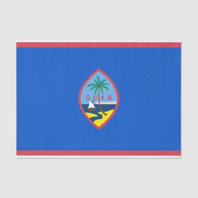 Papier Mousseline Papier de tissu patriotique avec drapeau de Guam (Recto)
