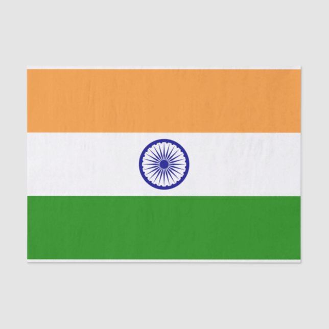 Papier Mousseline Papier de tissu patriotique avec drapeau de l'Inde (Recto)