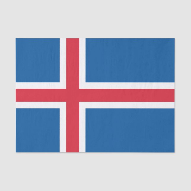 Papier Mousseline Papier de tissu patriotique avec drapeau d'Islande (Recto)