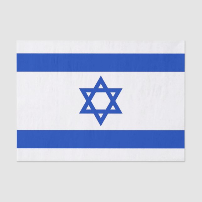 Papier Mousseline Papier de tissu patriotique avec drapeau d'Israël (Recto)