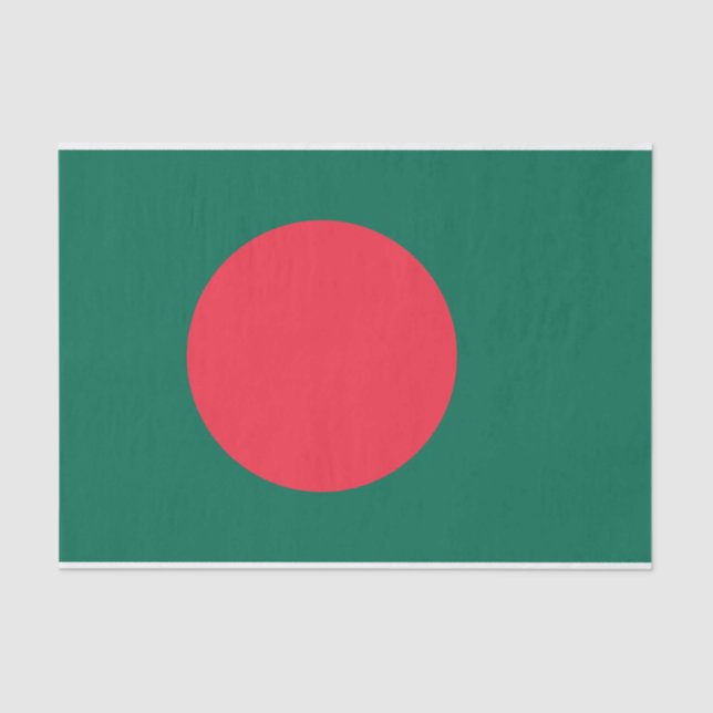 Papier Mousseline Papier de tissu patriotique avec drapeau du Bangla (Recto)