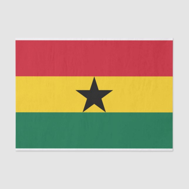 Papier Mousseline Papier de tissu patriotique avec drapeau du Ghana (Recto)