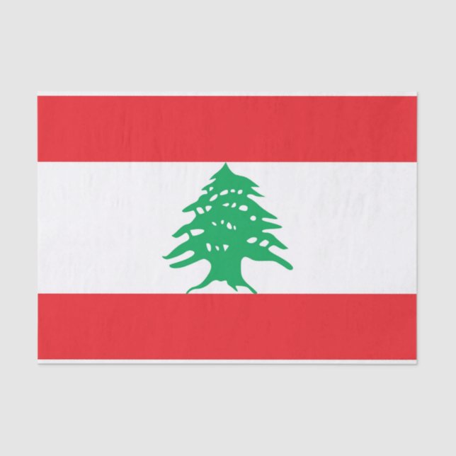 Papier Mousseline Papier de tissu patriotique avec drapeau du Liban (Recto)