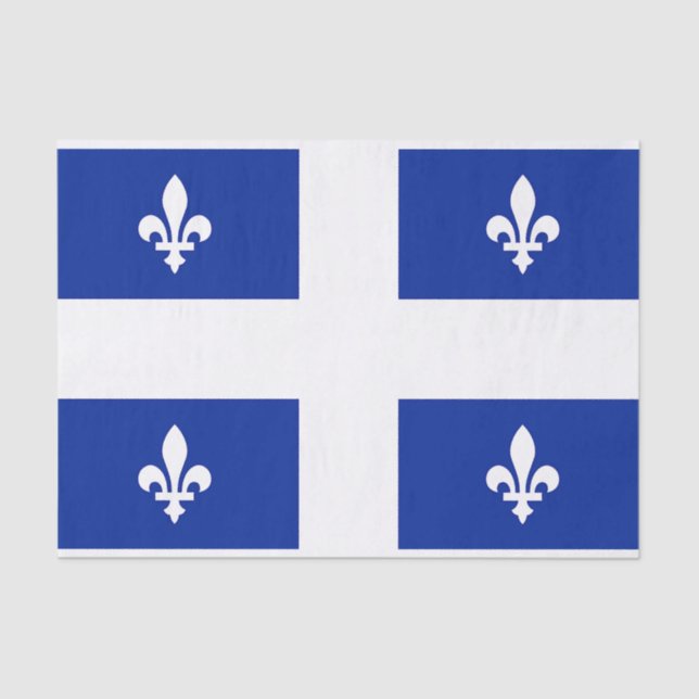 Papier Mousseline Papier de tissu patriotique avec drapeau du Québec (Recto)