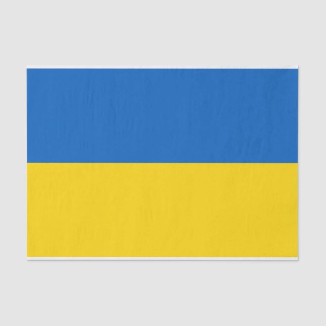 Papier Mousseline Papier de tissu patriotique avec drapeau d'Ukraine (Recto)