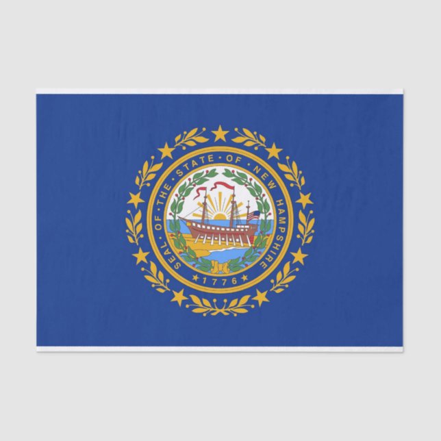 Papier Mousseline Papier de tissu patriotique avec drapeau New Hamps (Recto)