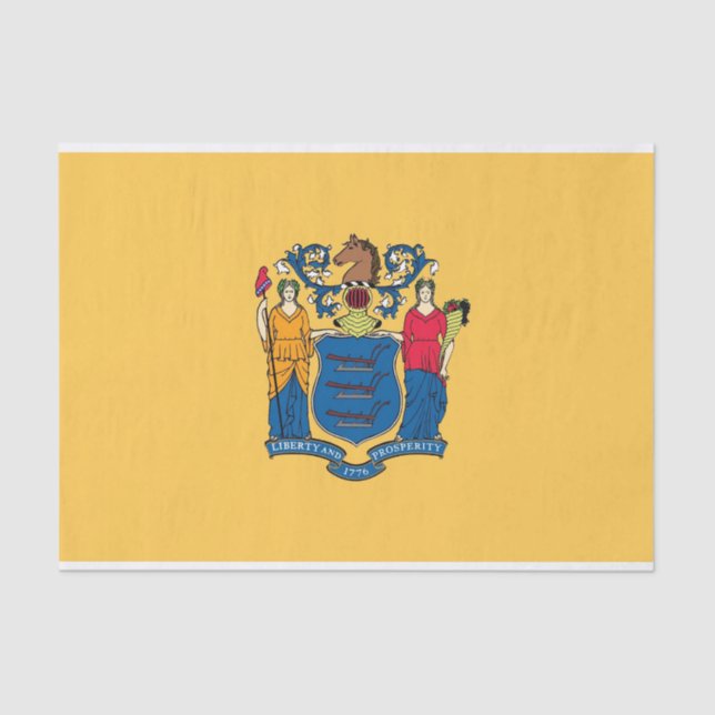 Papier Mousseline Papier de tissu patriotique avec drapeau New Jerse (Recto)