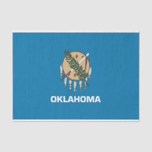 Papier Mousseline Papier de tissu patriotique avec drapeau Oklahoma,