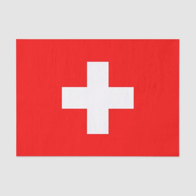 Papier Mousseline Papier de tissu patriotique avec drapeau suisse (Recto)