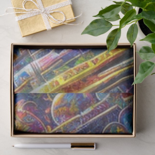 Papier Mousseline Papier de tissu Space Race (Cadeau)