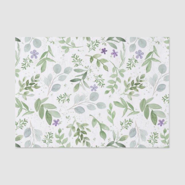 Papier Mousseline Papier de tissu vert et lavande (Recto)