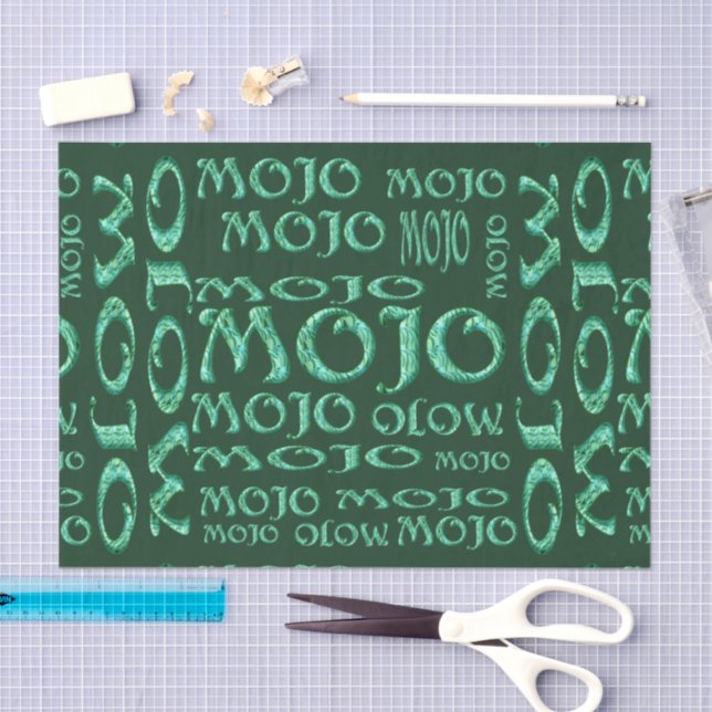 Papier Mousseline Papier de tissu vert mojo (Artisanat)