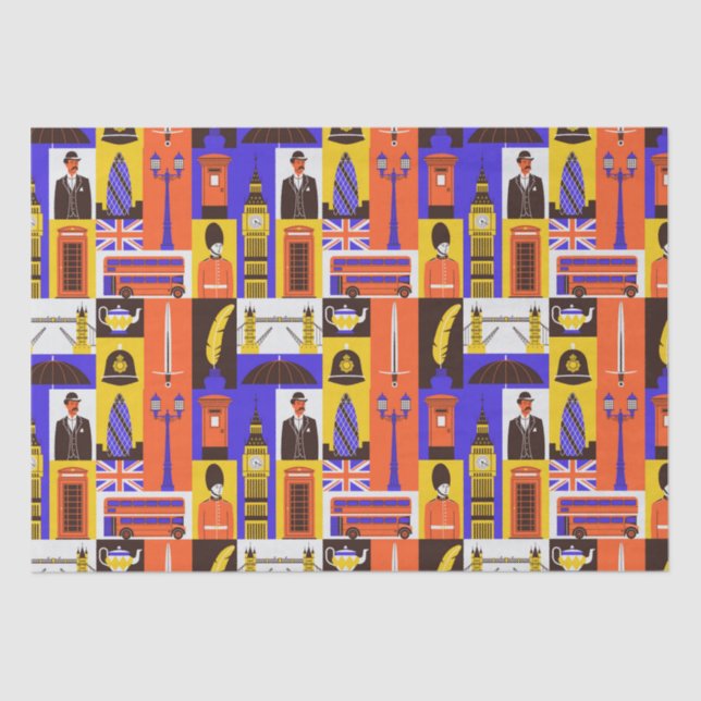 Papier Mousseline Papier de tissus à thème Londres (Recto)