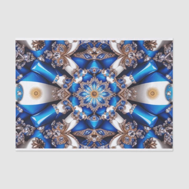 Papier Mousseline Papier de tissus aux couleurs argentins (Recto)