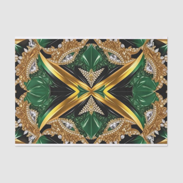 Papier Mousseline Papier de tissus avec design coloré jamaïcain (Recto)