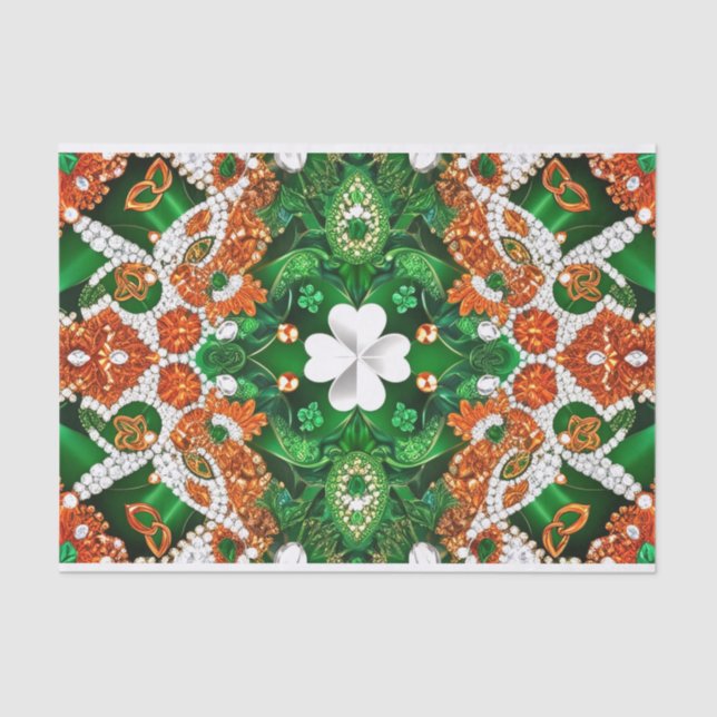 Papier Mousseline Papier de tissus avec design de couleurs Irlande (Recto)