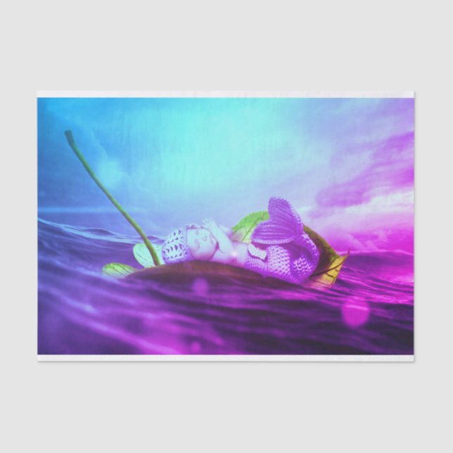 Papier Mousseline Papier de tissus avec sirène de bébé (Recto)