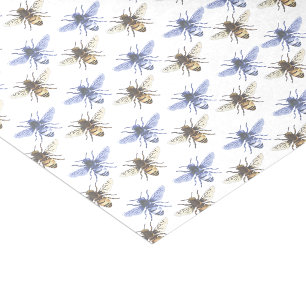 Papier Mousseline Papier de tissus bleu et or pour abeilles domestiq
