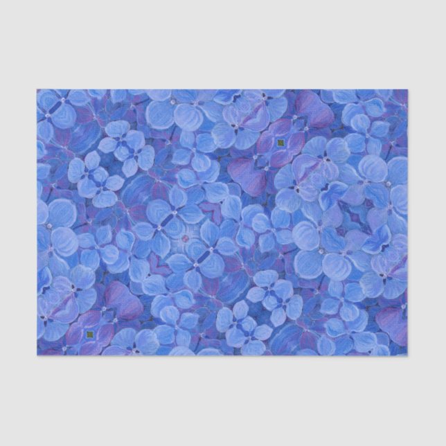Papier Mousseline Papier de tissus Blue Hydrangea (Recto)
