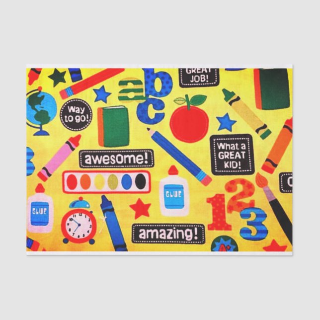 Papier Mousseline Papier de tissus cadeau de l'enseignant (Recto)