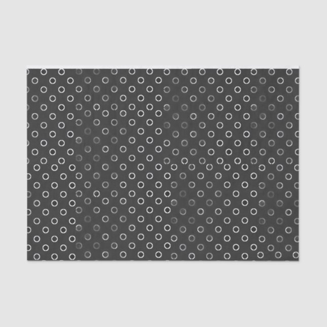 Papier Mousseline Papier de tissus Cercles noir et blanc (Recto)