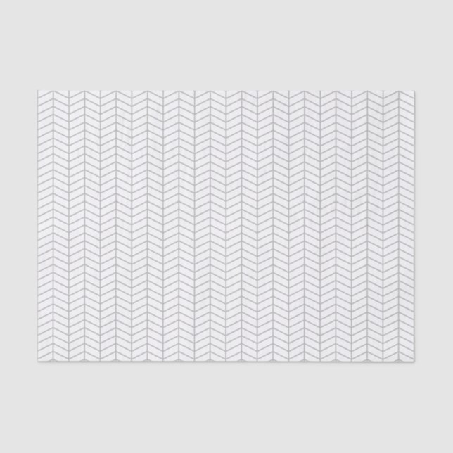 Papier Mousseline Papier de tissus Chevron - Gris sur blanc (Recto)