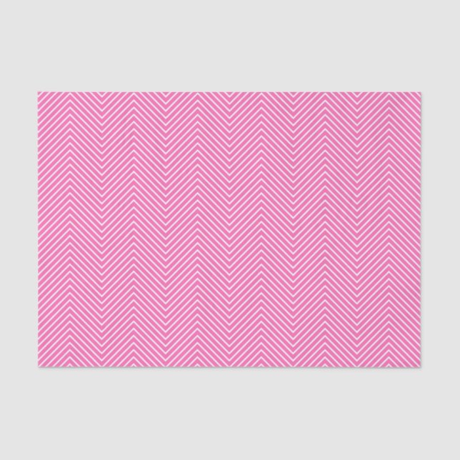 Papier Mousseline Papier de tissus Chevron Line - Blanc sur rose (Recto)