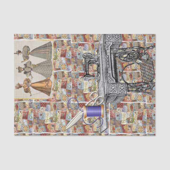 Papier Mousseline Papier de tissus Couture victorienne (Recto)