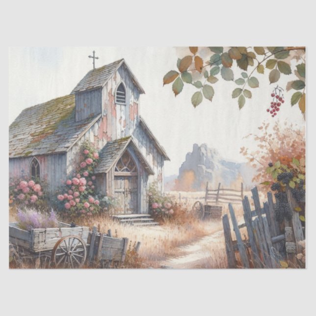 Papier Mousseline Papier de tissus de l'église 7 abandonnée (Recto)