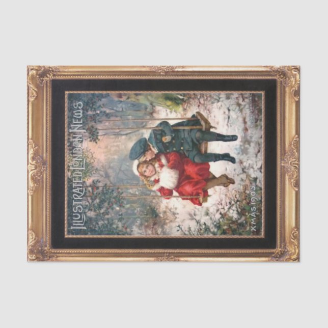 Papier Mousseline Papier de tissus doux de Noël victorien (Recto)