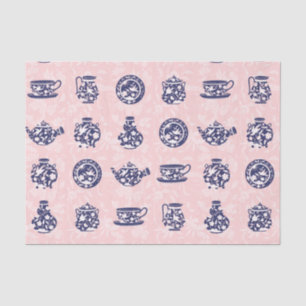 Papier Mousseline Papier de tissus en porcelaine bleu chinois