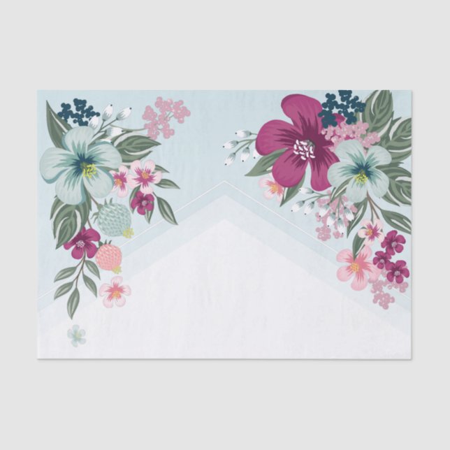 Papier Mousseline Papier de tissus enveloppant Fleur tropicale sur O (Recto)