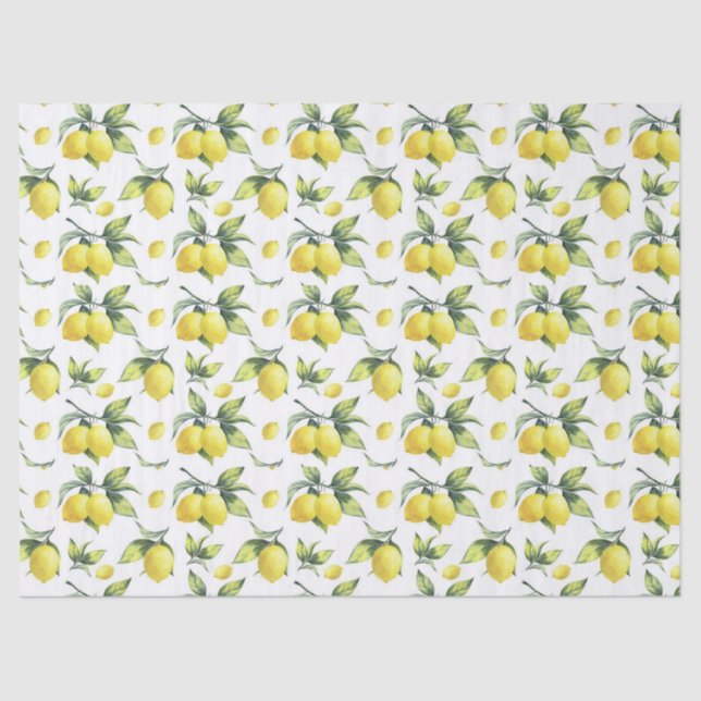 Papier Mousseline Papier de tissus et de découpage - citron (Recto)