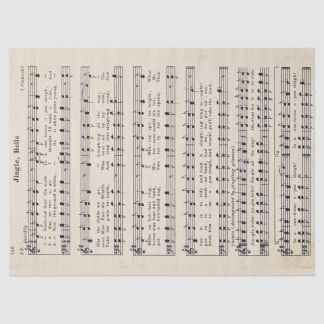 Papier Mousseline Papier de tissus et découpage jaunâtres Jingle Bel (Recto)