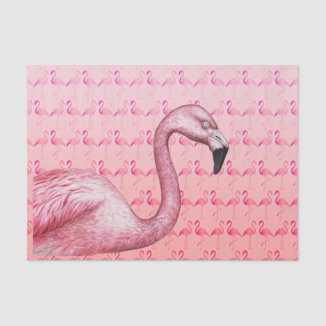 Papier Mousseline Papier de tissus Flamant rose (Recto)