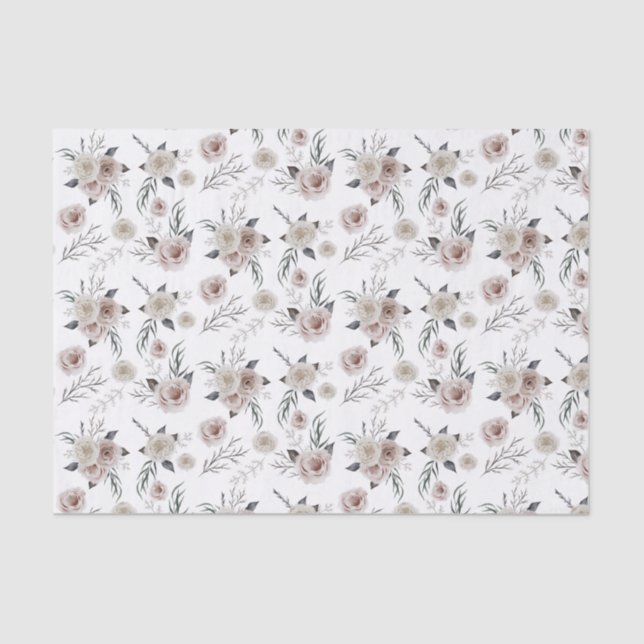 Papier Mousseline Papier de tissus floraux et botaniques (Recto)