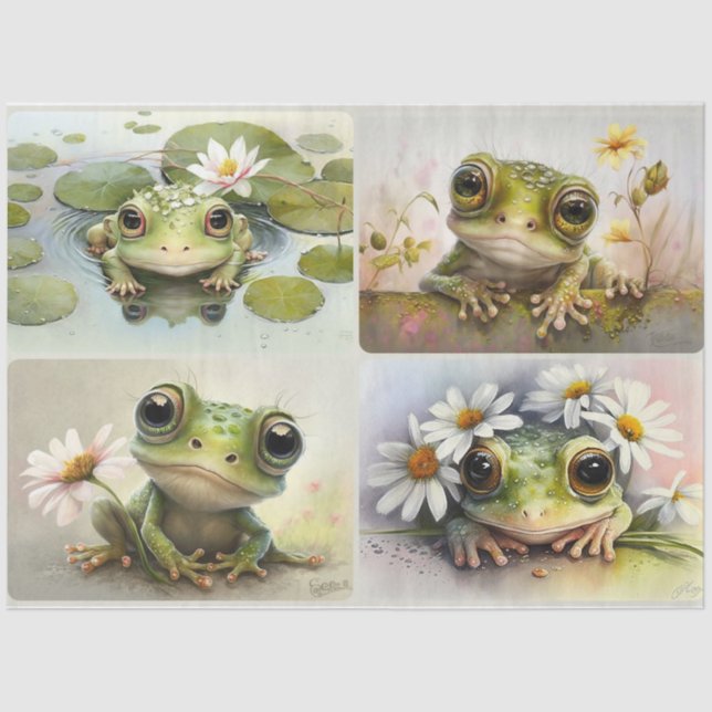 Papier Mousseline Papier de tissus Froggies (Recto)