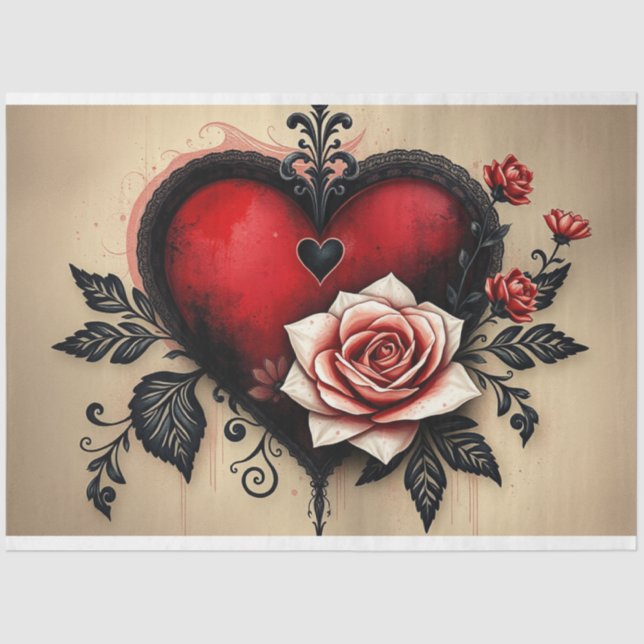 Papier Mousseline Papier de tissus gothique Abstrait romantique (Recto)