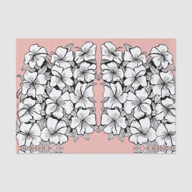 Papier Mousseline Papier de tissus Hibiscus (Recto)