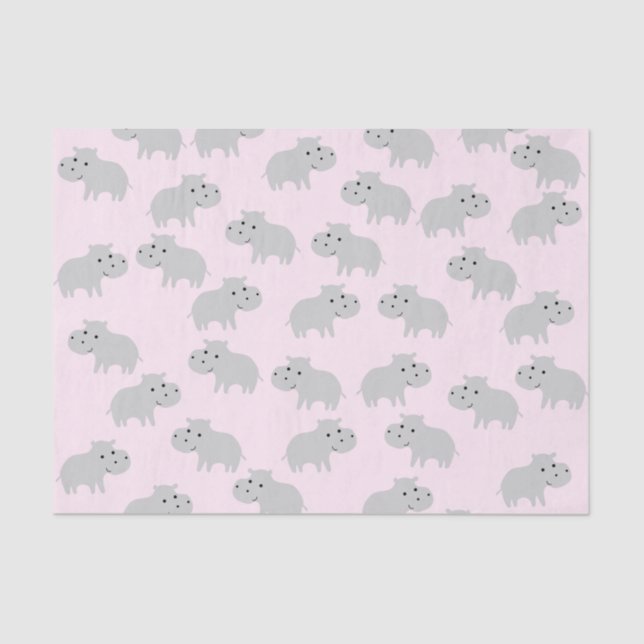 Papier Mousseline Papier de tissus Hippo (Recto)