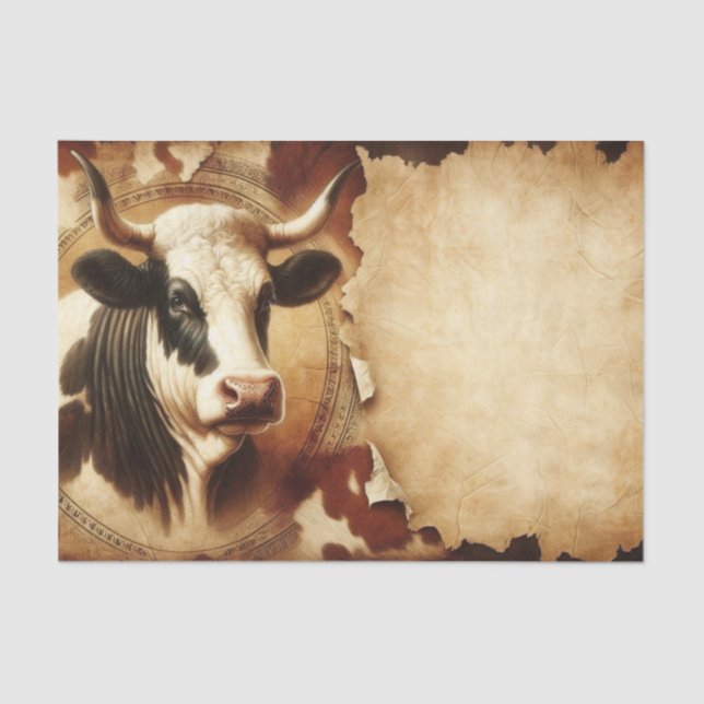 Papier Mousseline Papier de tissus Holstein Bull 1 (Recto)