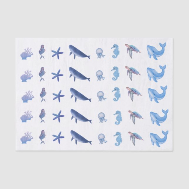 Papier Mousseline Papier de tissus - hos mermaid de la mer (Recto)