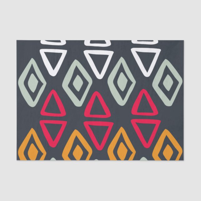 Papier Mousseline Papier de tissus imprimés ethniques (Recto)