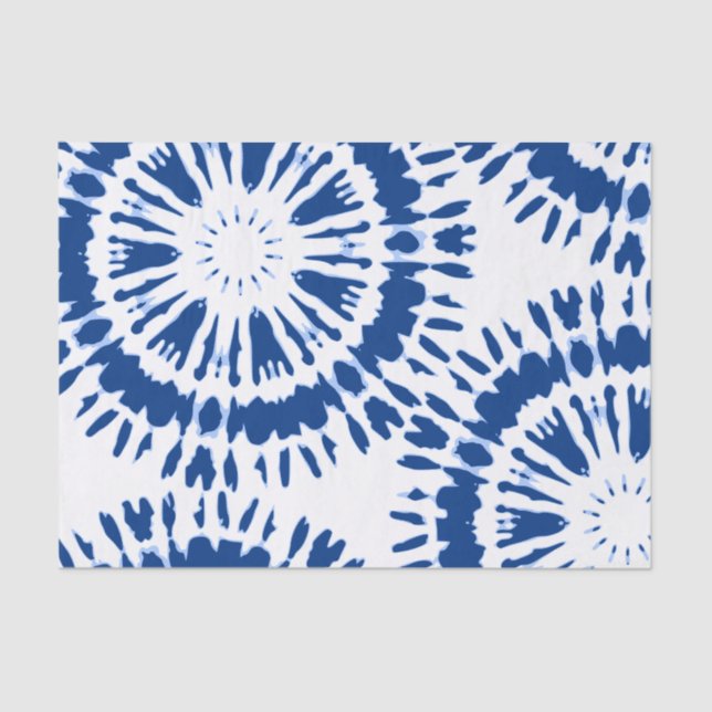Papier Mousseline Papier de tissus Indigo Blue Tie Dye (Recto)