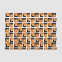 Papier de tissus - Lunettes de whisky or et noir